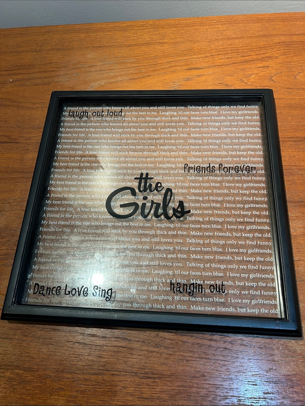 Friendship “The Girls” Frame Wall Hanging Teen Tween Girl Decor